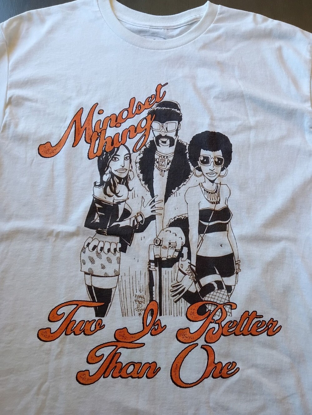 Mindset Thing Two Is Better Than One White T Shirt Size Large